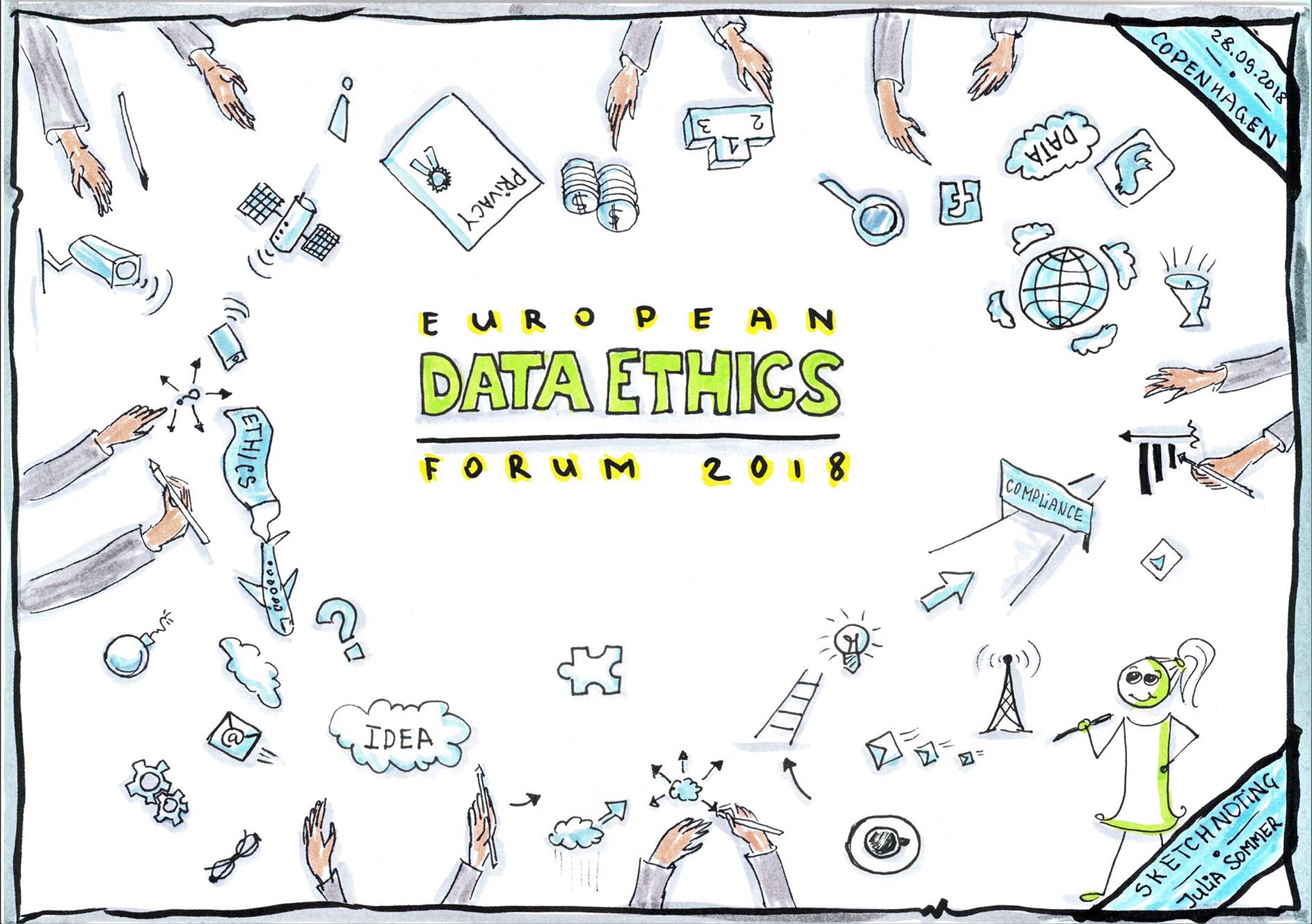 European DataEthics Forum 2018 in Drawings · Dataetisk Tænkehandletank